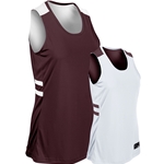 maroon/white