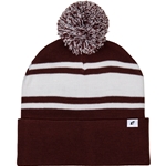 maroon/white