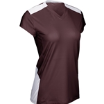 maroon/white