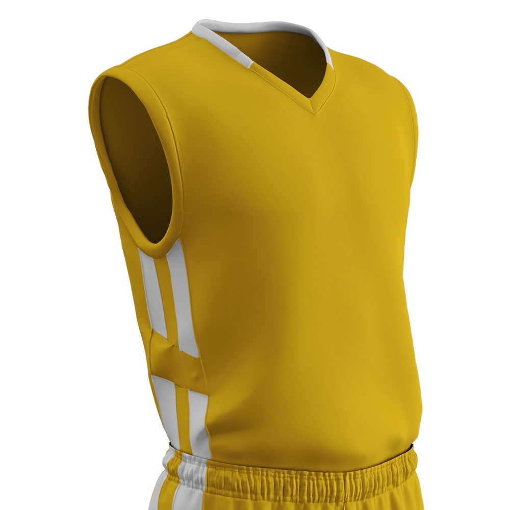 CHAMPRO Maglia Da Basket Youth Muscle, Taglia M, Nera/bianca, Tessuto Traspirante Dri-Gear