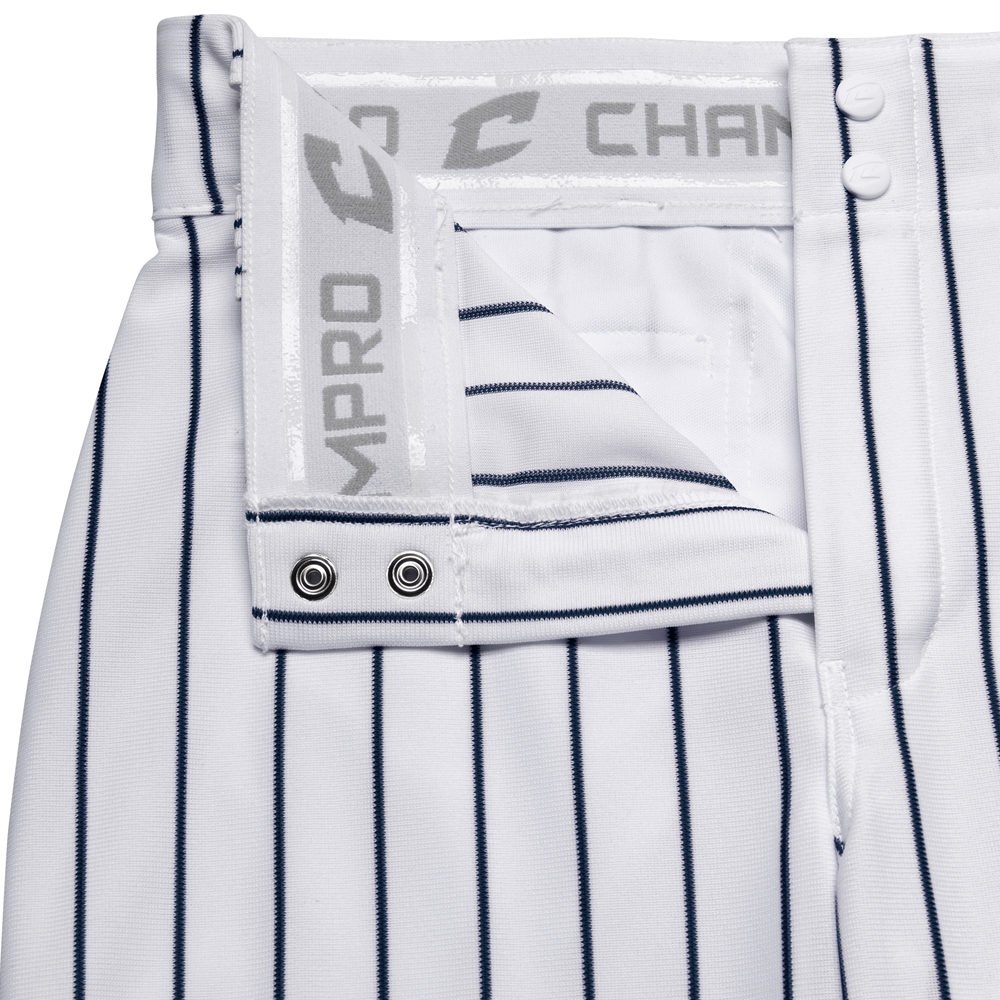 Champro Youth Triple Crown Pinstripe Baseball Pants, Grey, Navy Pin / XL