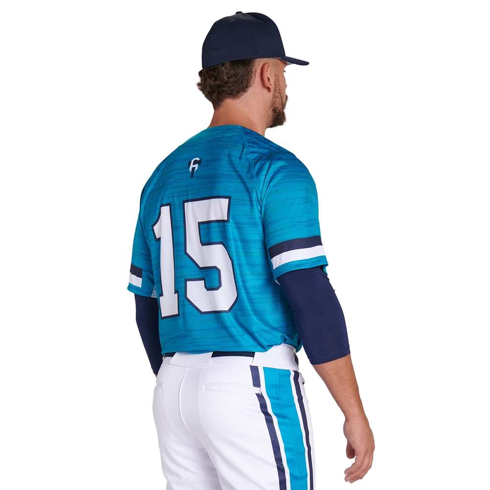 JUICE Full Button Pro Neck Short Sleeve Fitted Jersey