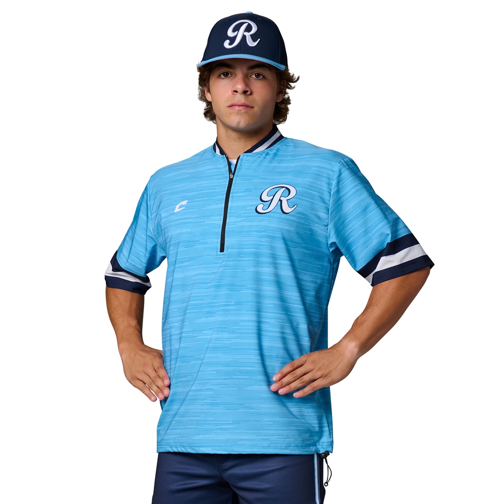 thumbnail image 2 of Rawlings Color Sync Adult Baseball Cage Jacket - Royal Blue Short Sleeve Practice Jacket 2 of 11
