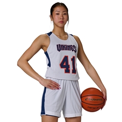 CHAMPRO Girls' BBJ15GSCWS Post Up Polyester Reversible Basketball Jersey, Scarlet, White, S