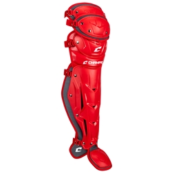 Protège-jambes Optimus Pro Pour Catcher/umpire De Baseball/softball - Taille 13,5", Couleur Scarlet