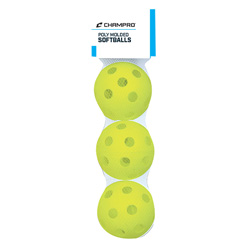 3 Pack - Optic Yellow Poly Softballs